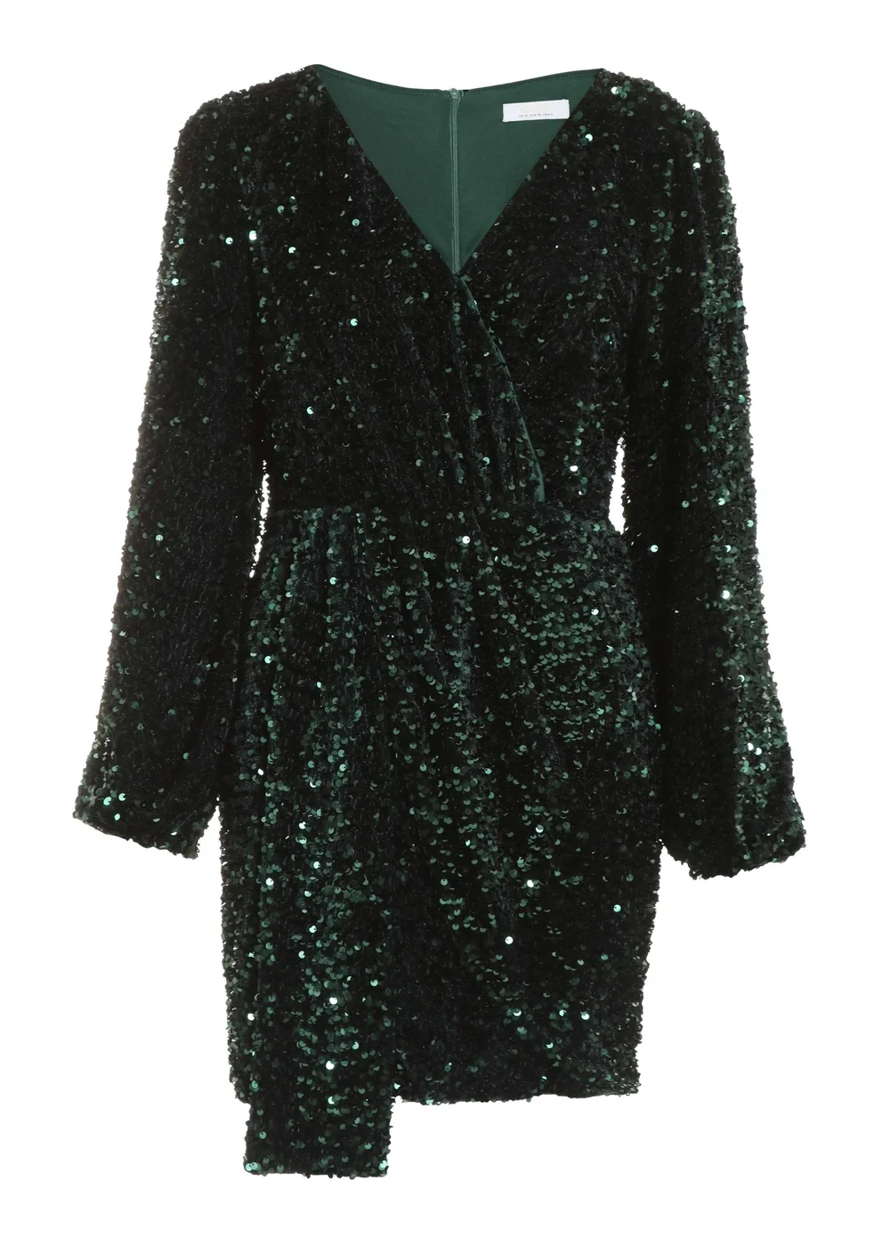 Quiz Green Sequin Long Sleeve Mini Dress - Size 16 | Matalan Quiz Green Sequin Long Sleeve Mini Dress - Size 16 | Matalan