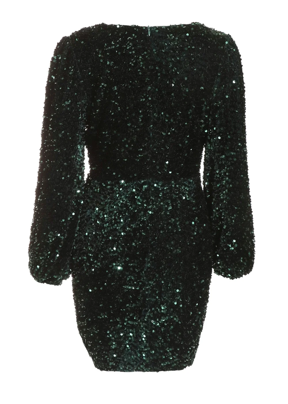 Quiz Green Sequin Long Sleeve Mini Dress - Size 8 Image 5