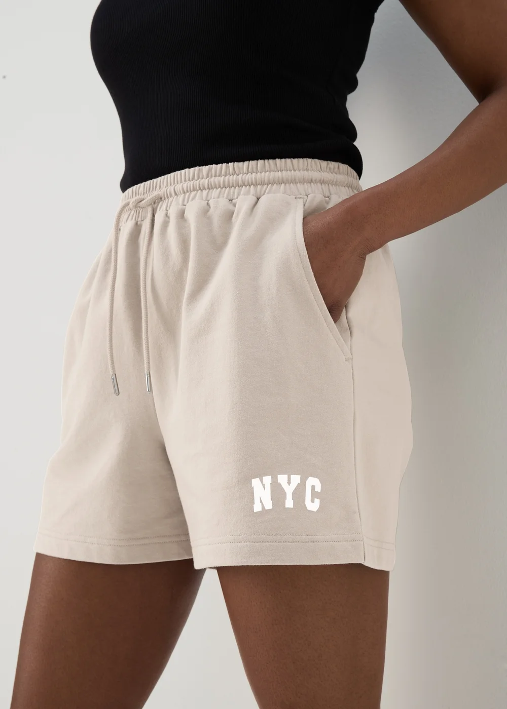 Beige Collegiate Shorts - S Image 3