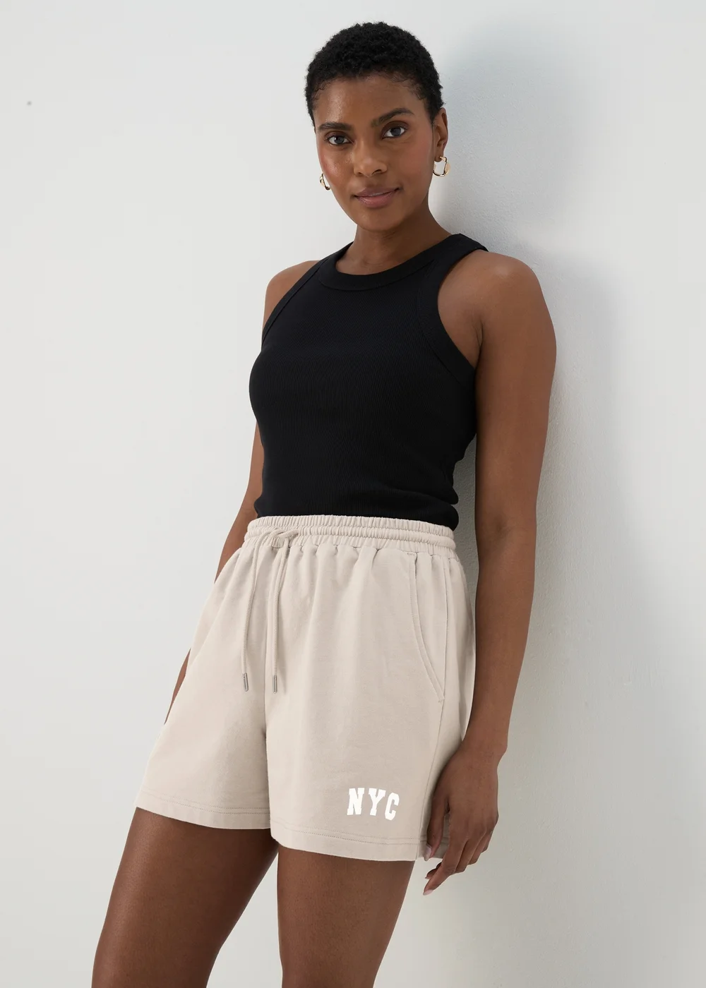 Beige Collegiate Shorts - S Image 1