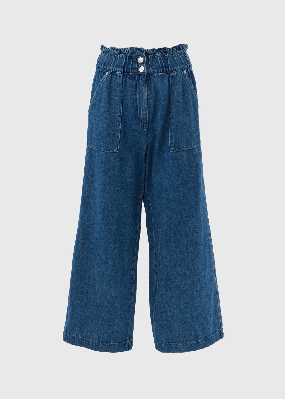 Dark Wash Wide Leg Crop Jeans - 8 Image 5