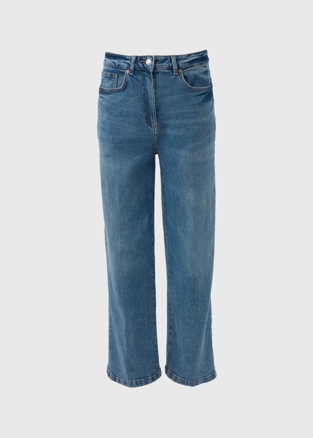 Mid Wash Wide Leg Jeans - 8/L29 Image 5
