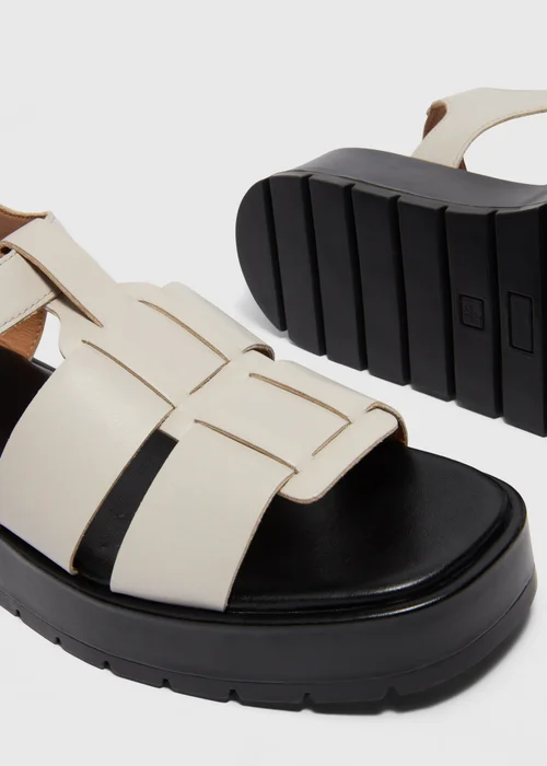 Stone Leather Chunky Gladiator Sandals - Size 3 Image 2