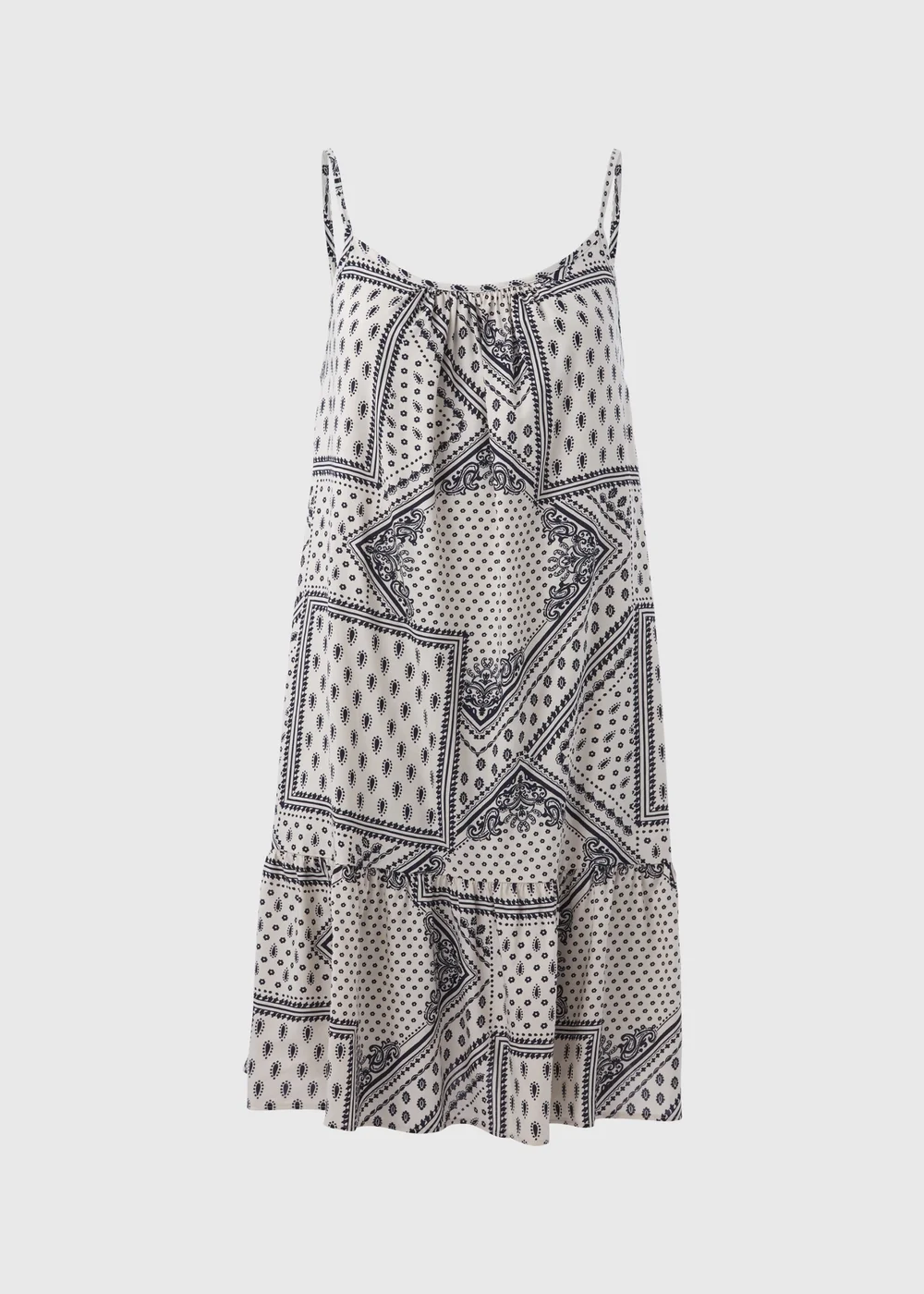 Cream Printed Viscose Cami Mini Dress - 8 Image 5