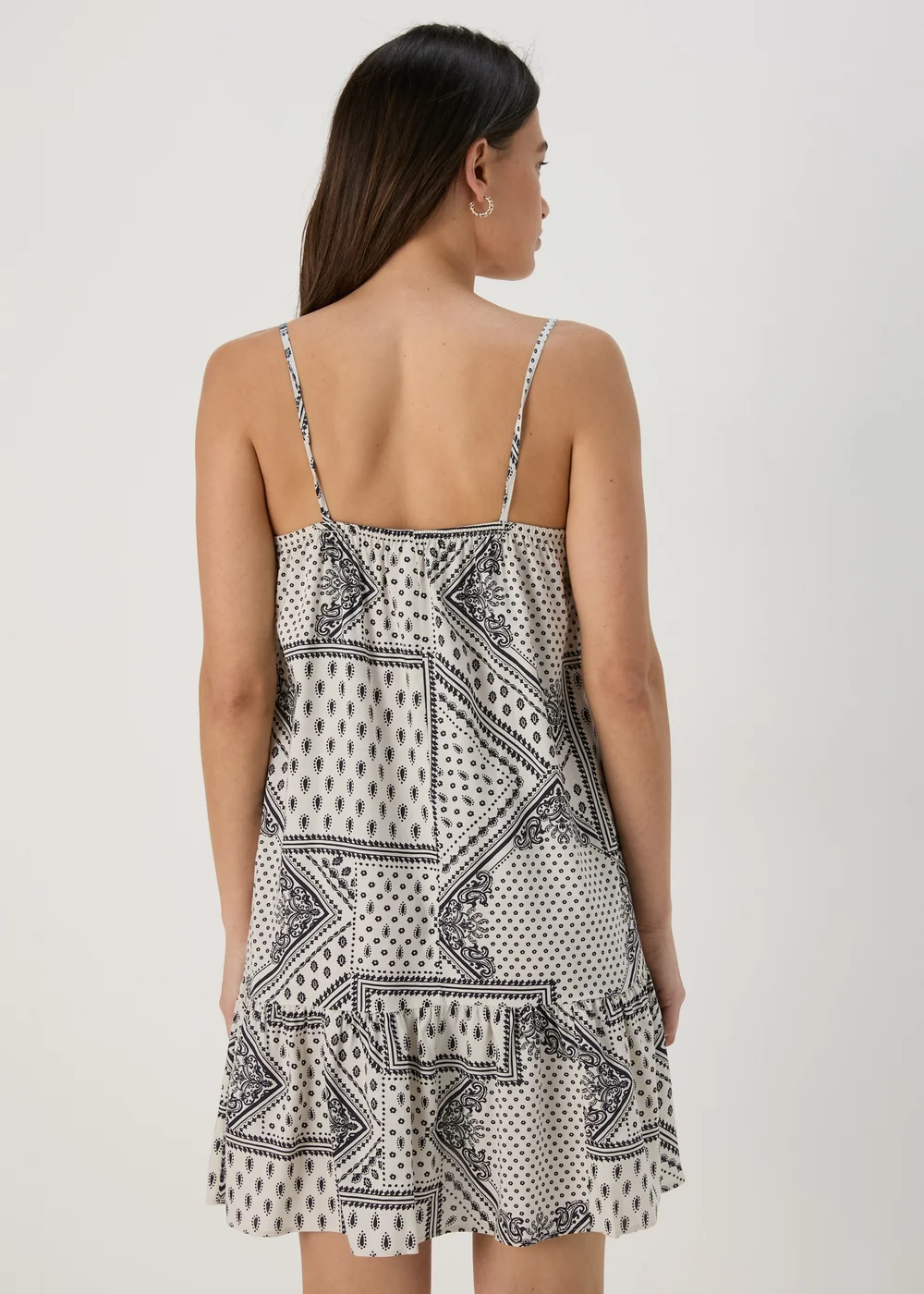 Cream Printed Viscose Cami Mini Dress - 8 Image 2