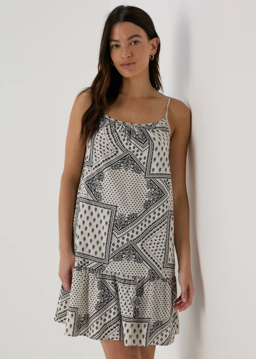 Cream Printed Viscose Cami Mini Dress - 8 Image 1