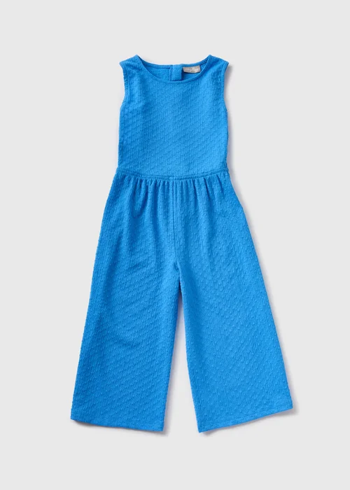 Girls Blue Crinkle Jumpsuit (7-13yrs) - 7 Yrs Image 1
