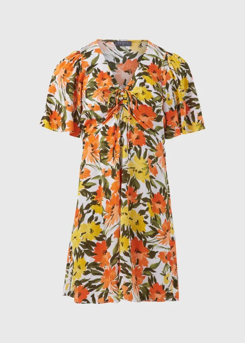 Multicoloured Ditsy Viscose Mini Tea Dress - 8 Image 5
