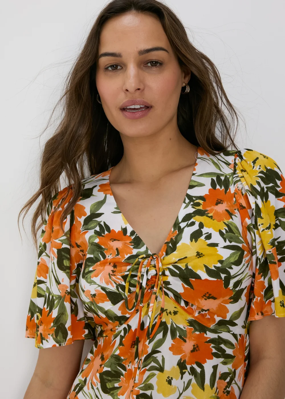 Multicoloured Ditsy Viscose Mini Tea Dress - 8 Image 3