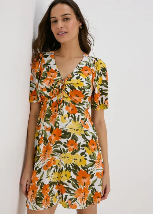 Multicoloured Ditsy Viscose Mini Tea Dress - 8 Image 1