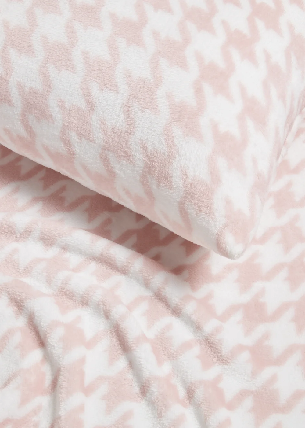 Pink & White Herringbone Cushion & Throw Set Image 2