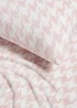 Pink & White Herringbone Cushion & Throw Set Image 2