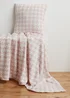 Pink & White Herringbone Cushion & Throw Set Image 1