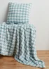 Blue & White Herringbone Cushion & Throw Set Image 1