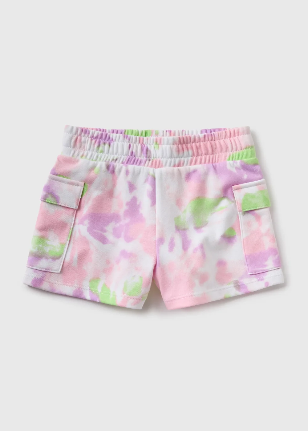Girls Pink Tie Dye Loopback Cargo Shorts (7-15yrs) - Age 10 Years Image 1