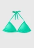 Green Ribbed Triangle Bikini Top - Size 6 Image 4