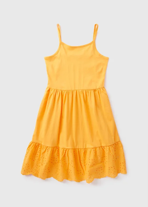Girls Orange Strappy Jersey Dress (7-13yrs) - 7 Yrs Image 1