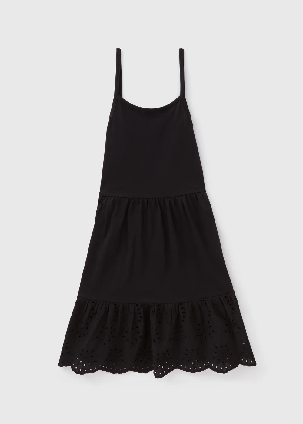 Girls Black Strappy Jersey Dress (7-13yrs) - 10 Yrs Image 1