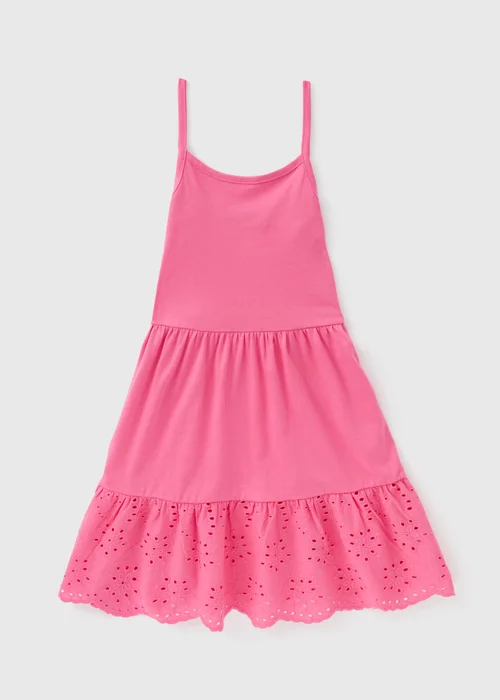 Girls Pink Strappy Jersey Dress (7-13yrs) - 7 Yrs Image 1