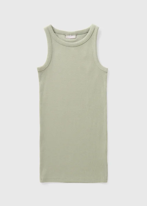 Girls Grey Ribbed Dress (7-15yrs) - 7 Yrs Image 1