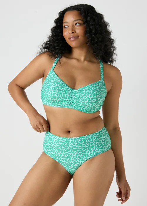 Turquoise Abstract Design Bikini Bottoms - Size 6 Image 2
