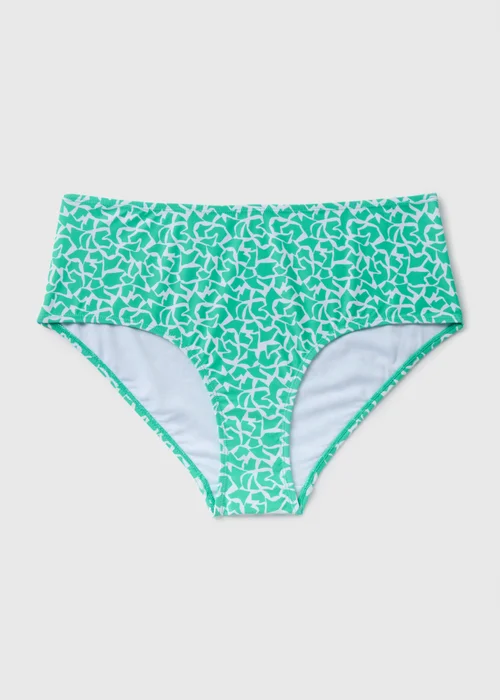 Turquoise Abstract Design Bikini Bottoms - Size 6 Image 3