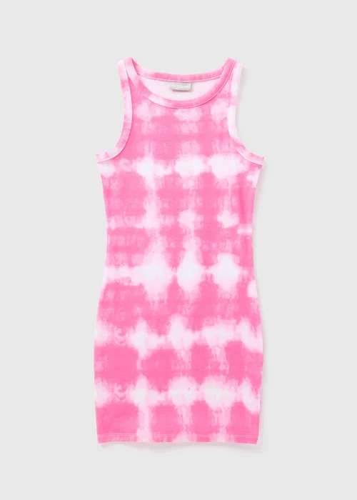 Girls Pink Ribbed Dress (7-15yrs) - 10 Yrs Image 1
