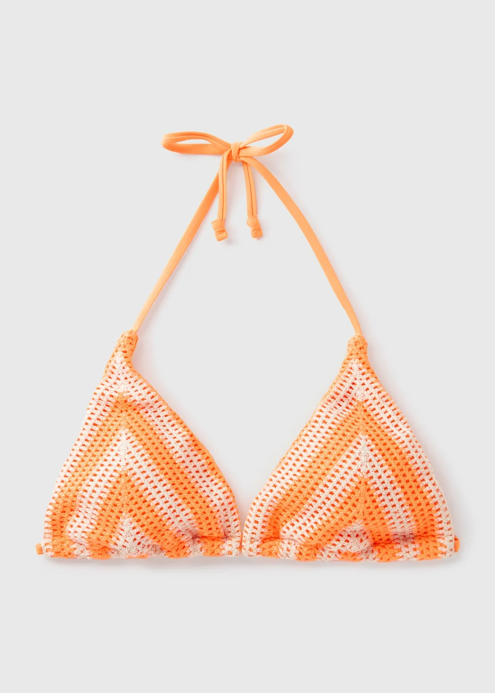 Orange Crochet Triangle Bikini Top - Size 6 Image 4