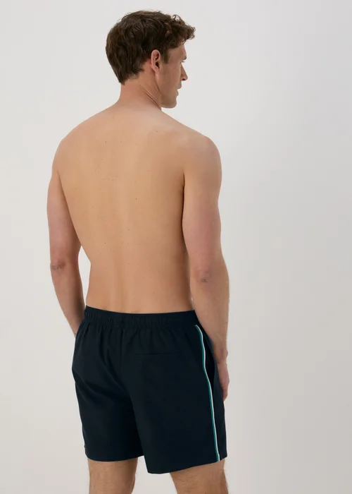 Navy Side Stripe Swim shorts - Small Image 2