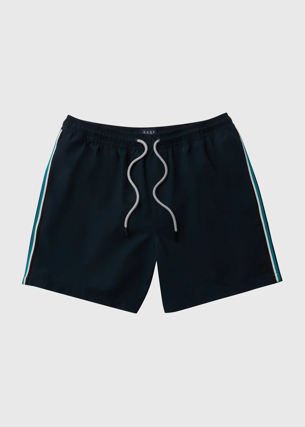 Navy Side Stripe Swim shorts - Small Image 4