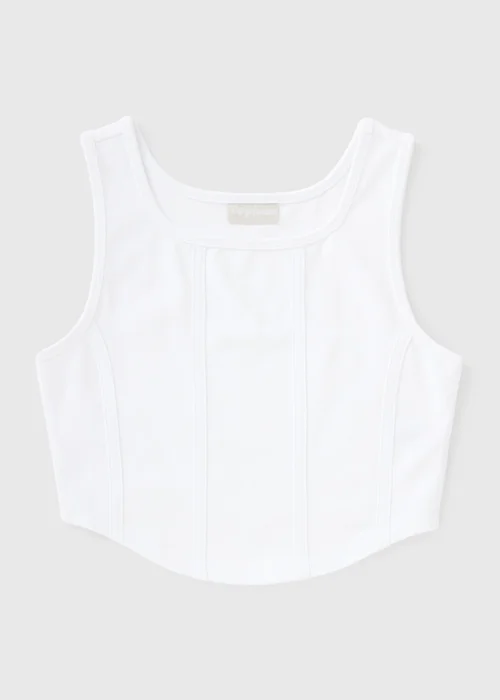 Girls White Corset Vest (7-15yrs) - 10 Yrs Image 1