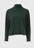 Green High Neck Rib Top - Small Image 4