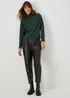 Green High Neck Rib Top - Small Image 3
