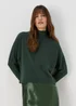 Green High Neck Rib Top - Small Image 1