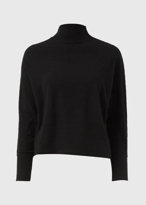 Black High Neck Rib Top - Small Image 5