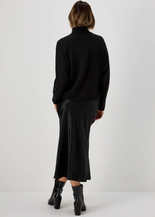 Black High Neck Rib Top - Small Image 2