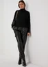 Black High Neck Rib Top - Small Image 4
