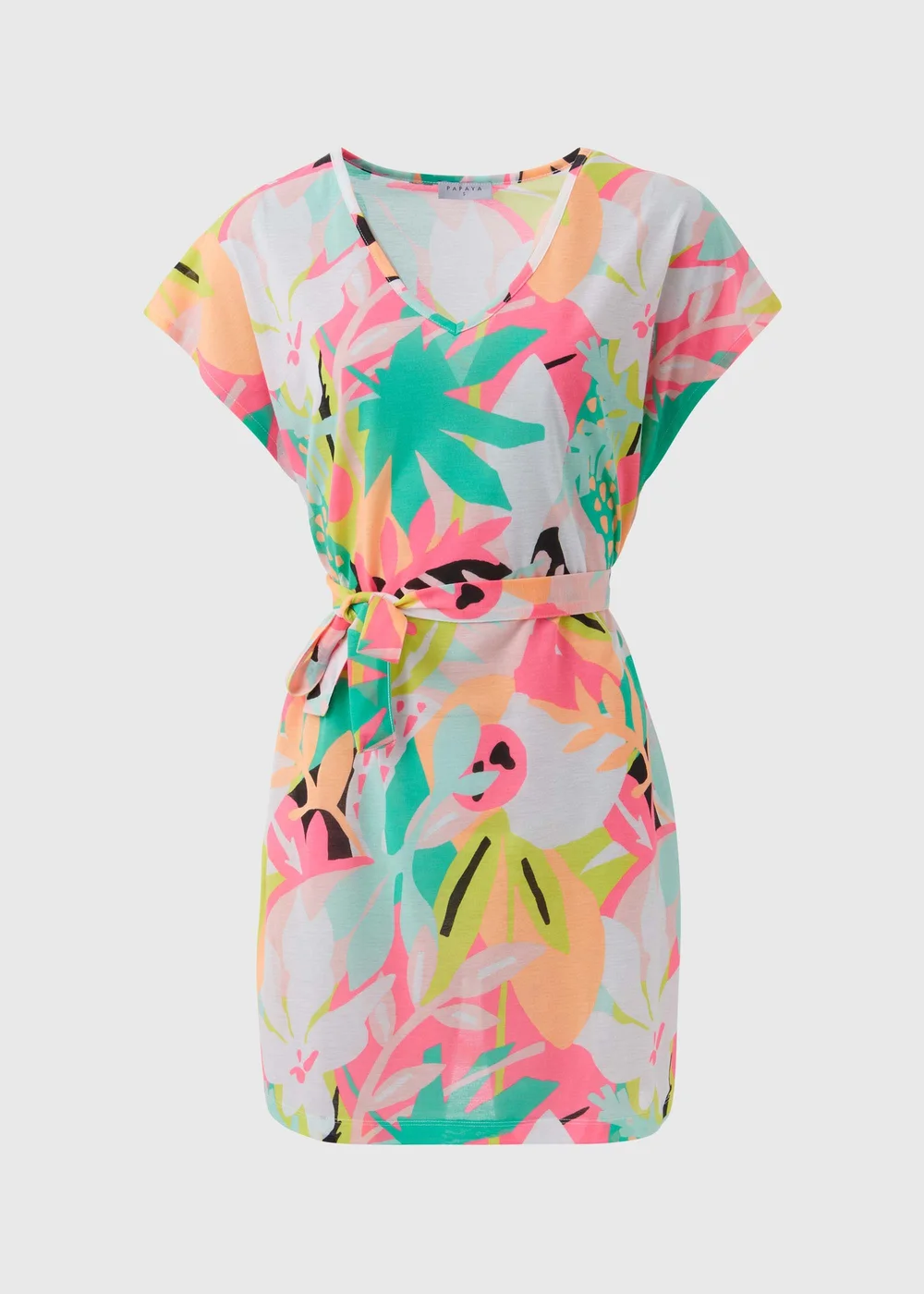 Multicolour Abstract Print Jersey Kaftan - XS Image 4
