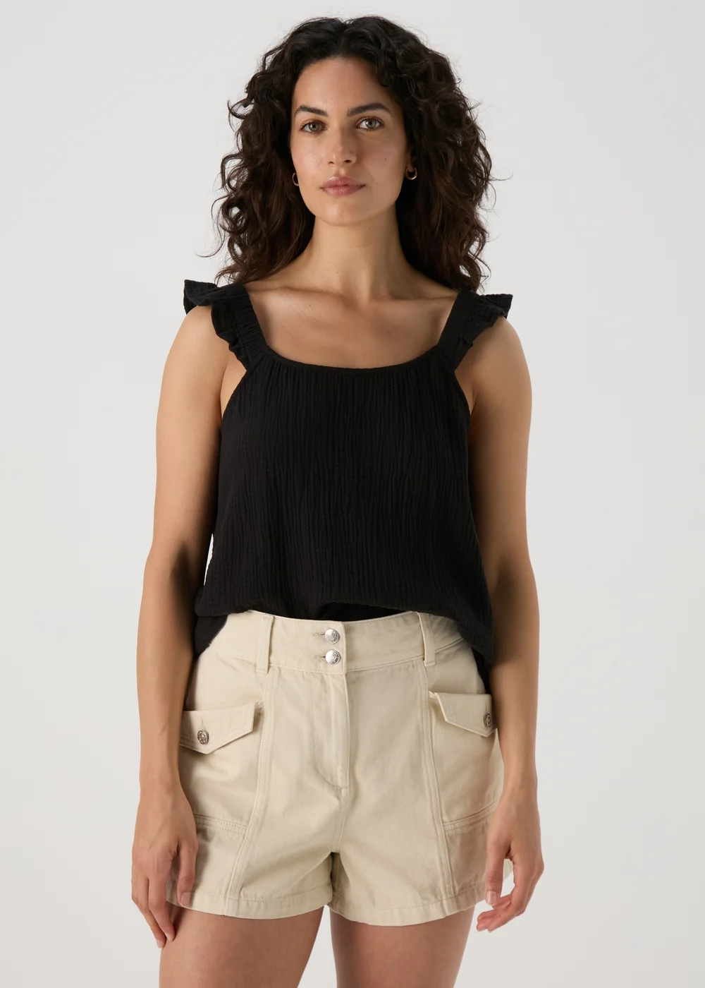 Black Double Cloth Cami Top - 8 Image 3