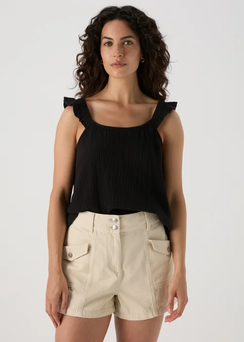Black Double Cloth Cami Top - 8 Image 3