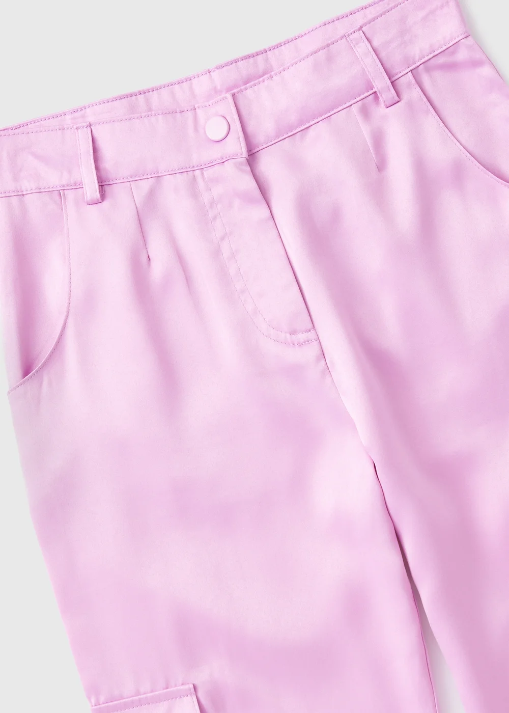 Girls Lilac Satin Cargo Trousers (7-15yrs) - 8 Yrs Image 2