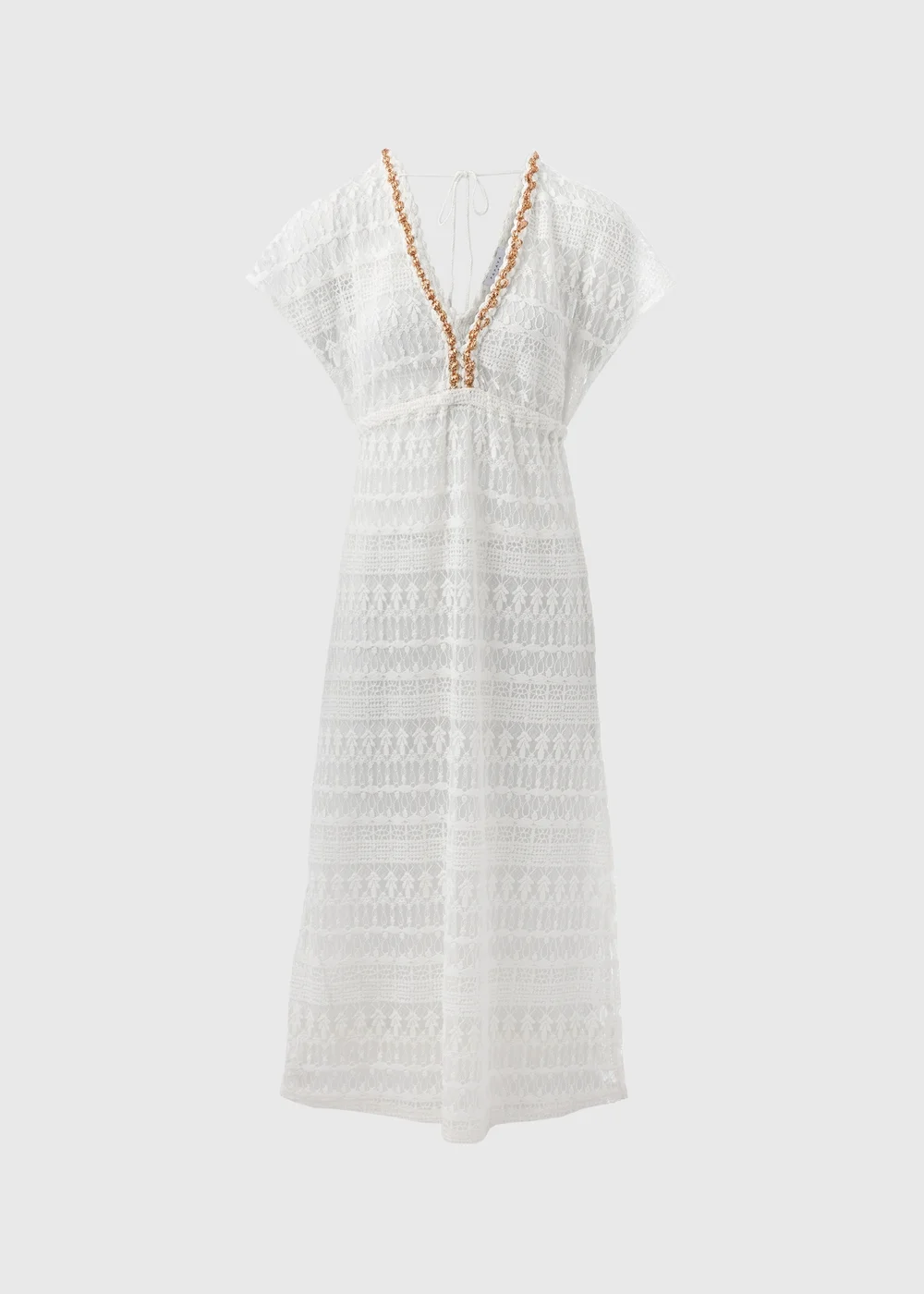 Cream Crochet Kaftan - XS Image 4