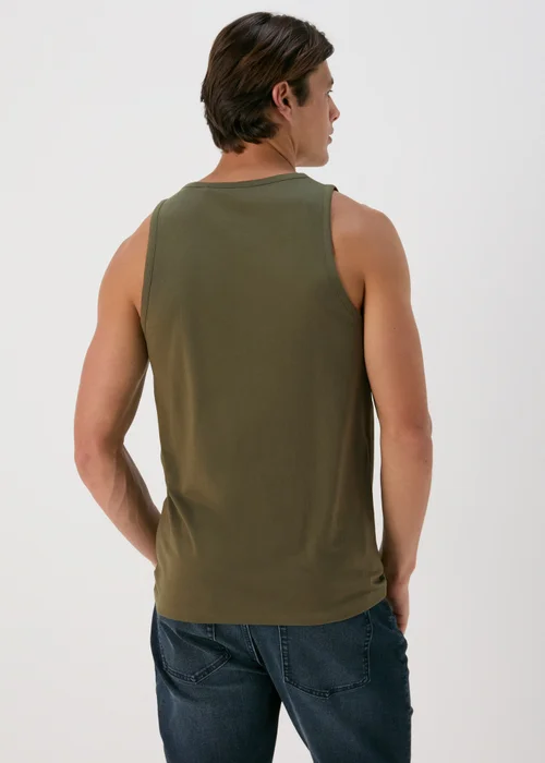 Khaki Jersey Ringer Vest - S Image 2