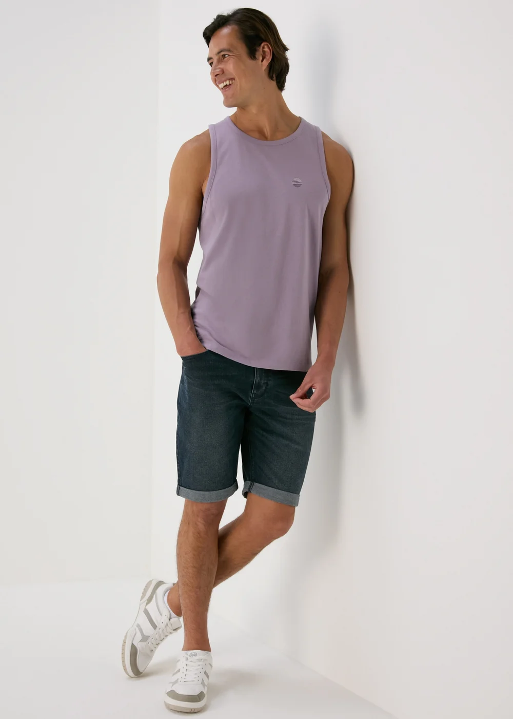 Lilac Jersey Ringer Vest - S Image 4