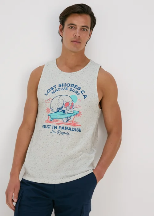 No Regrets Grey Skull Vest - Small Image 1