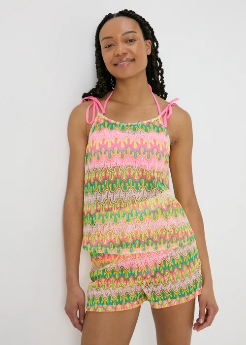 Multicolour Crochet Co Ord Beach Top - 8 Image 1