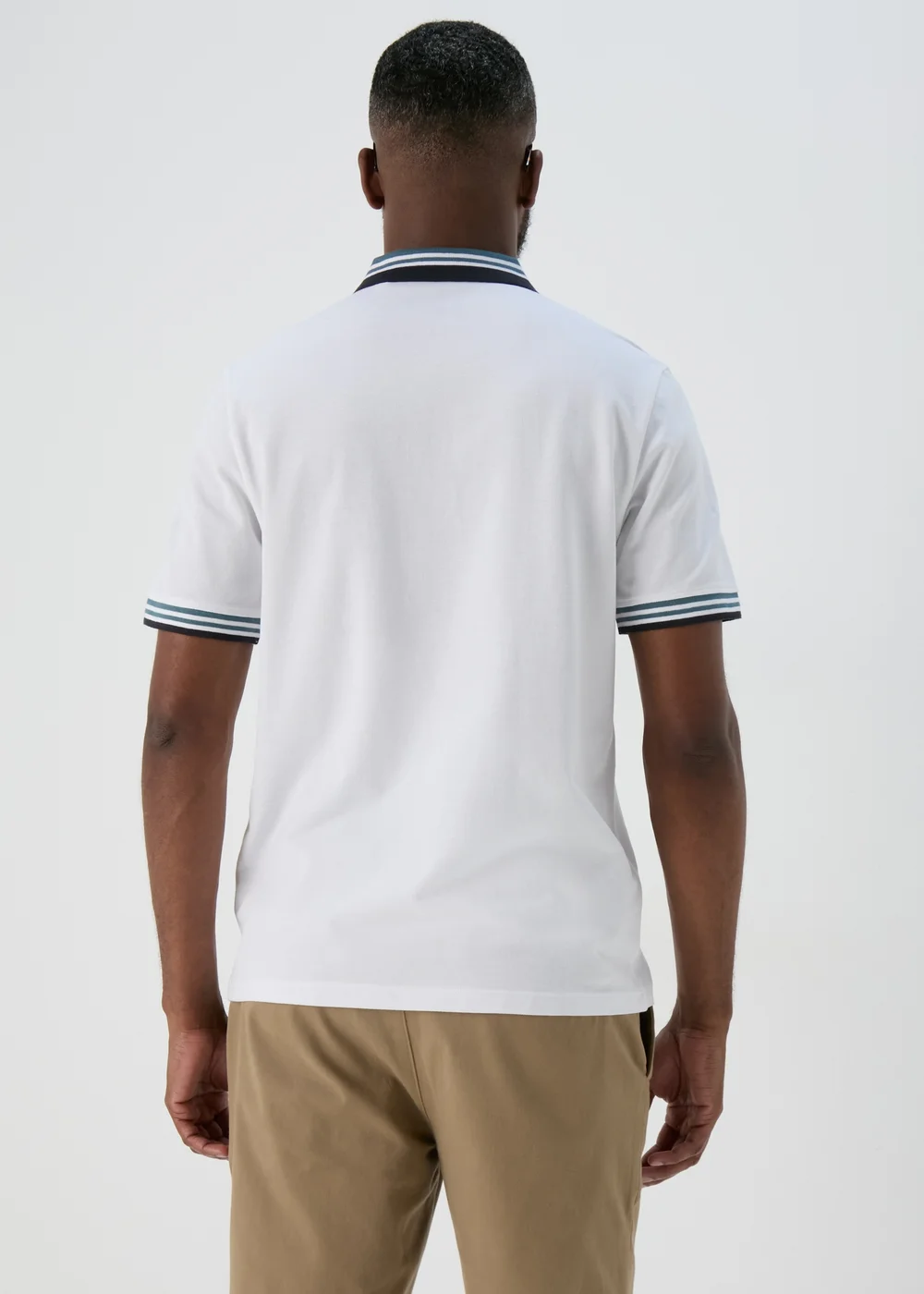 White Tipped Polo Shirt - S Image 2