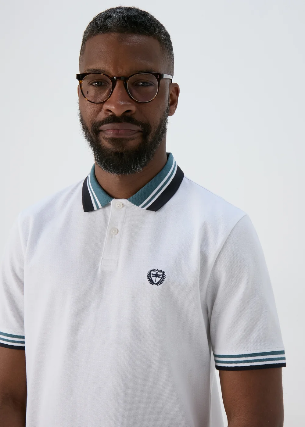 White Tipped Polo Shirt - S Image 3
