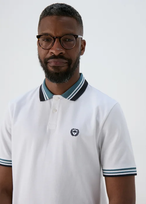 White Tipped Polo Shirt - S Image 3