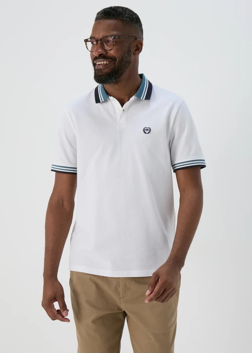 White Tipped Polo Shirt - S Image 1